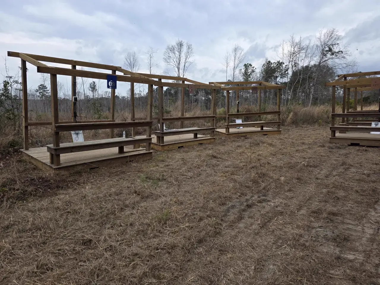 Row of 5-stand shooting stations