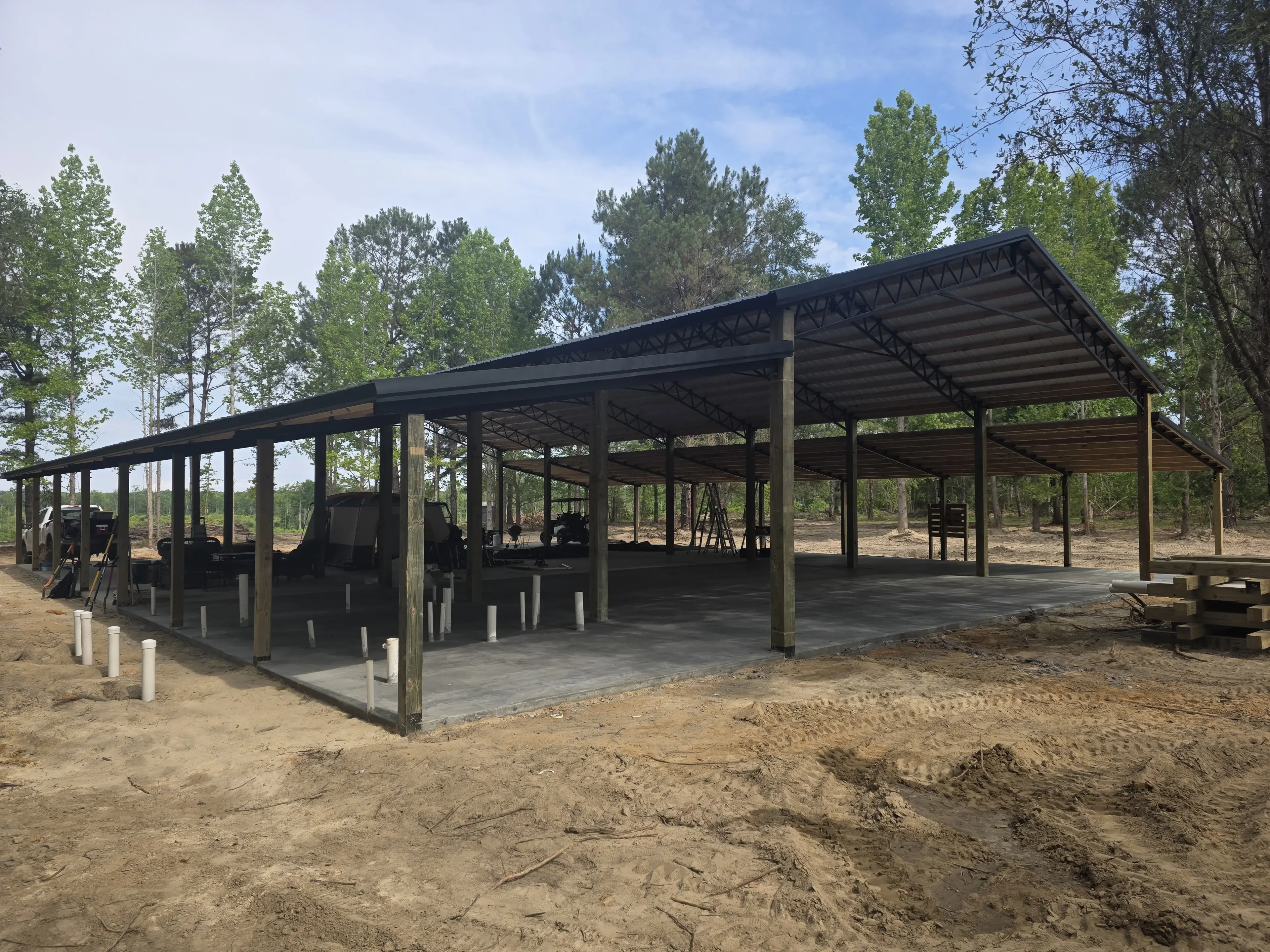 Freshly poured concrete slab for the Pavilion