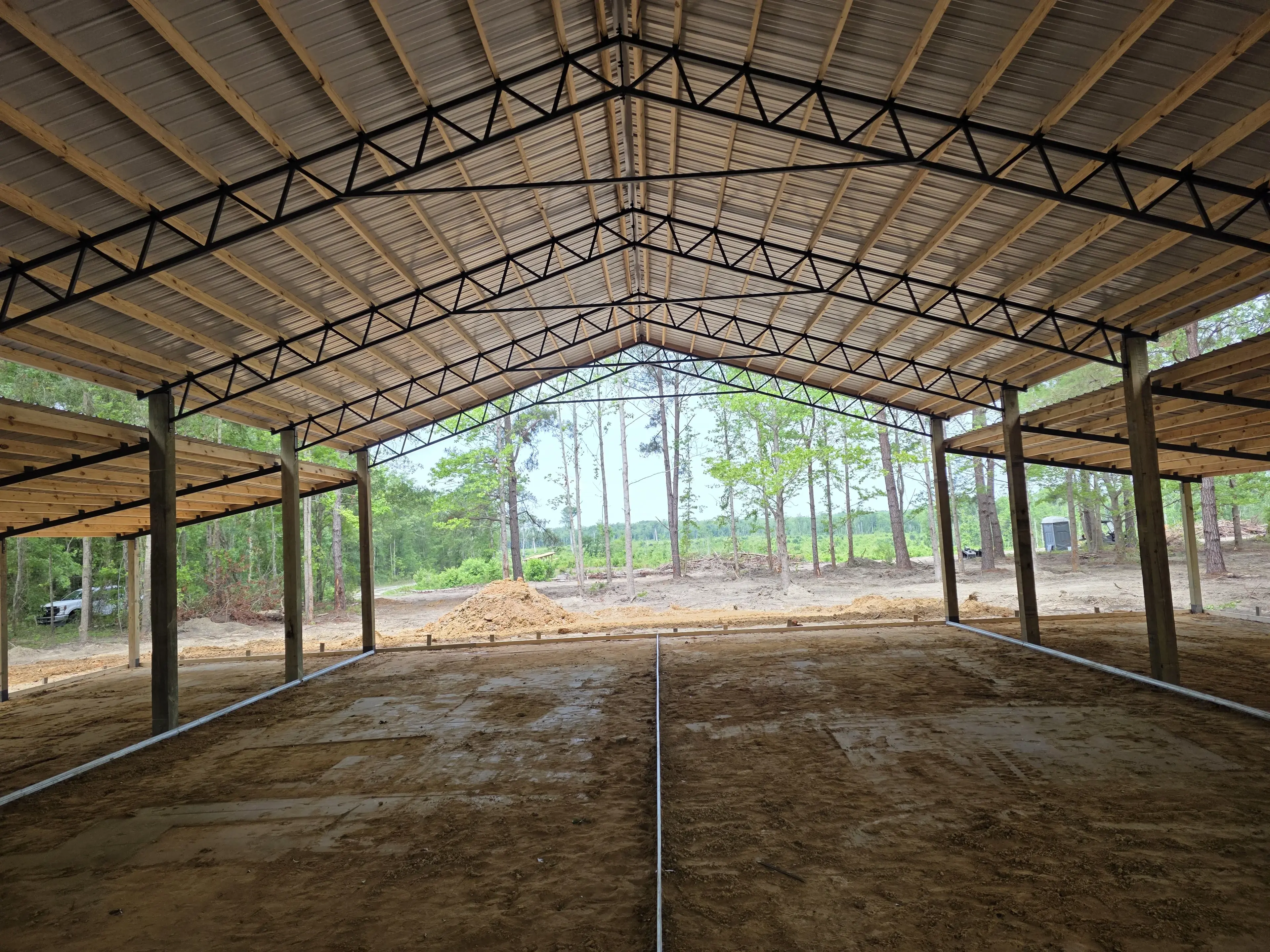Rebar laid out for the Pavilion's concrete floor