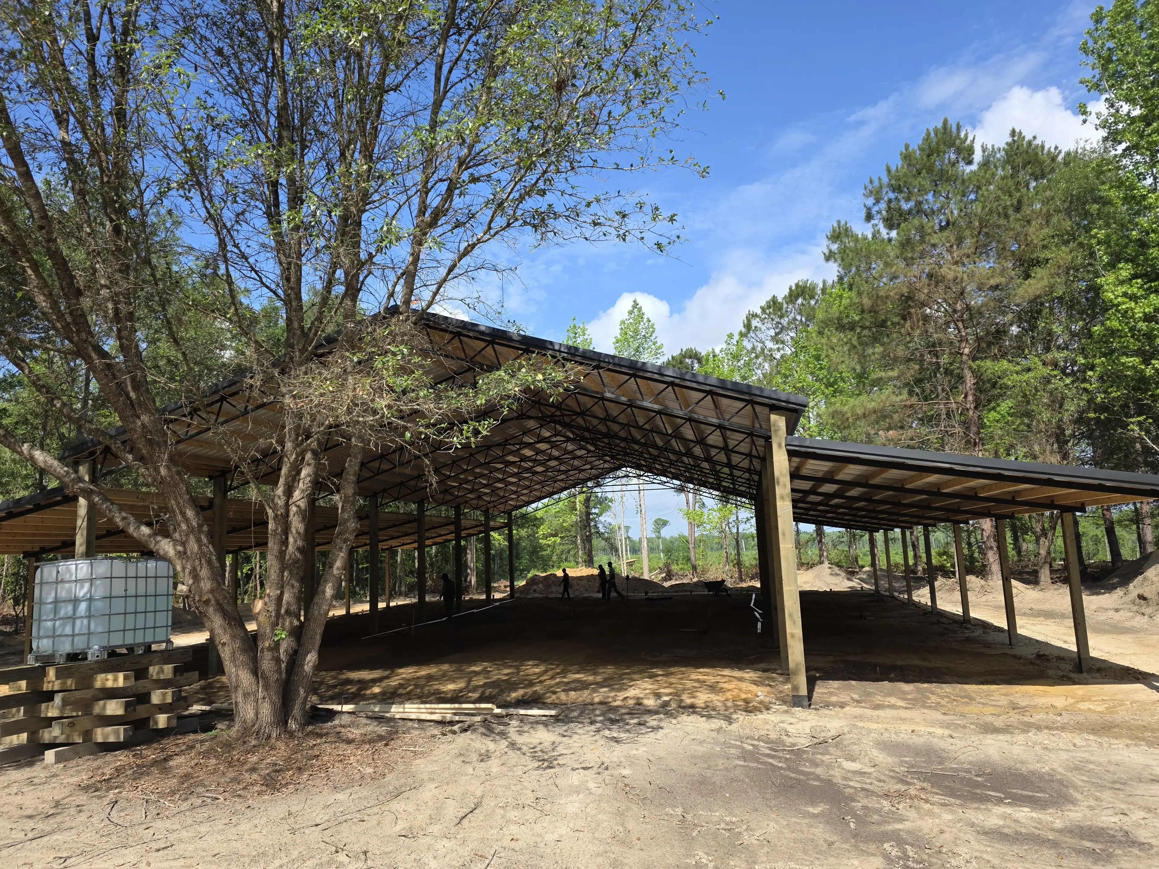 Interior floor grading for the Pavilion