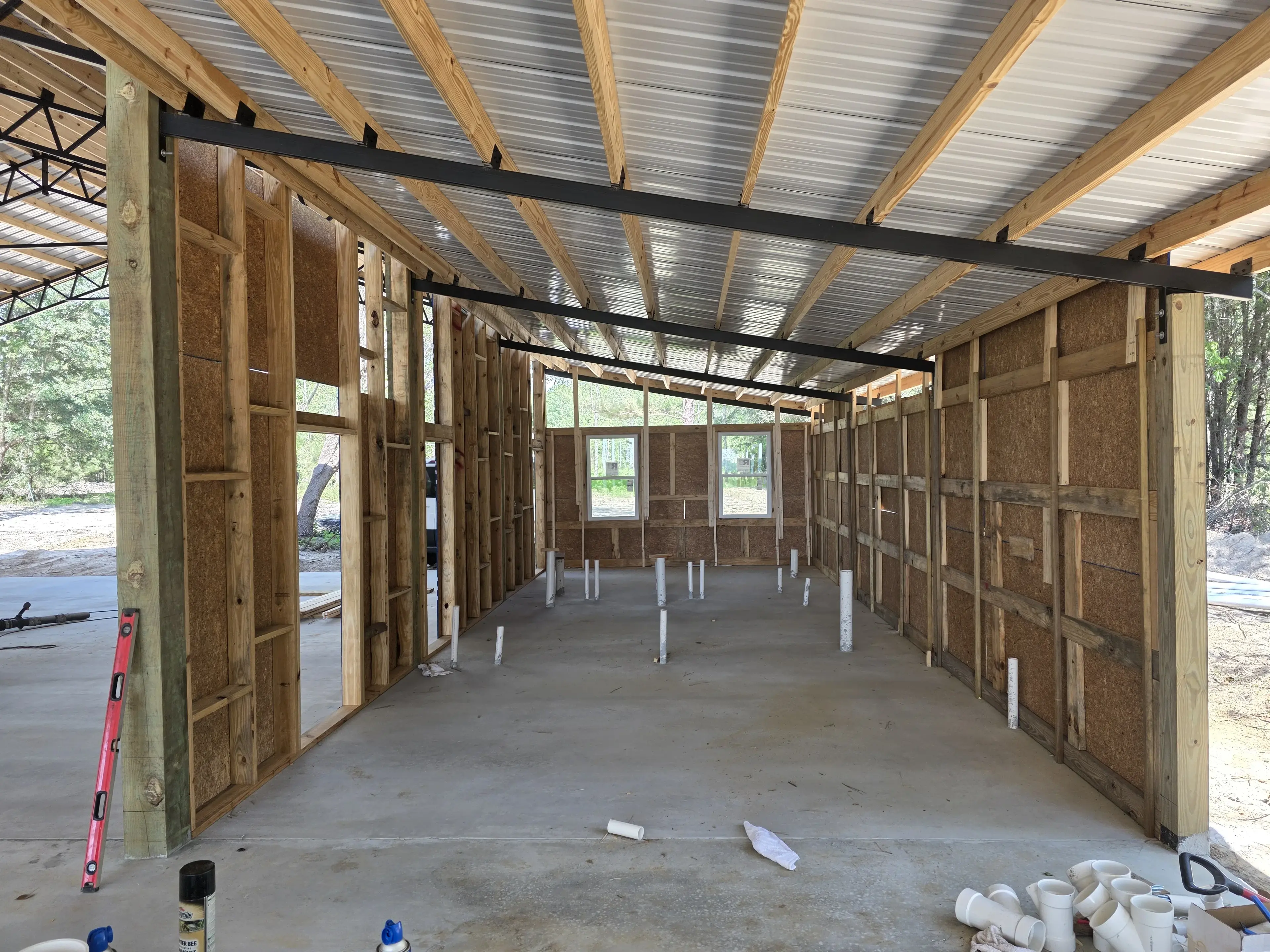 Close-up of the Pavilion's sheathing and windows