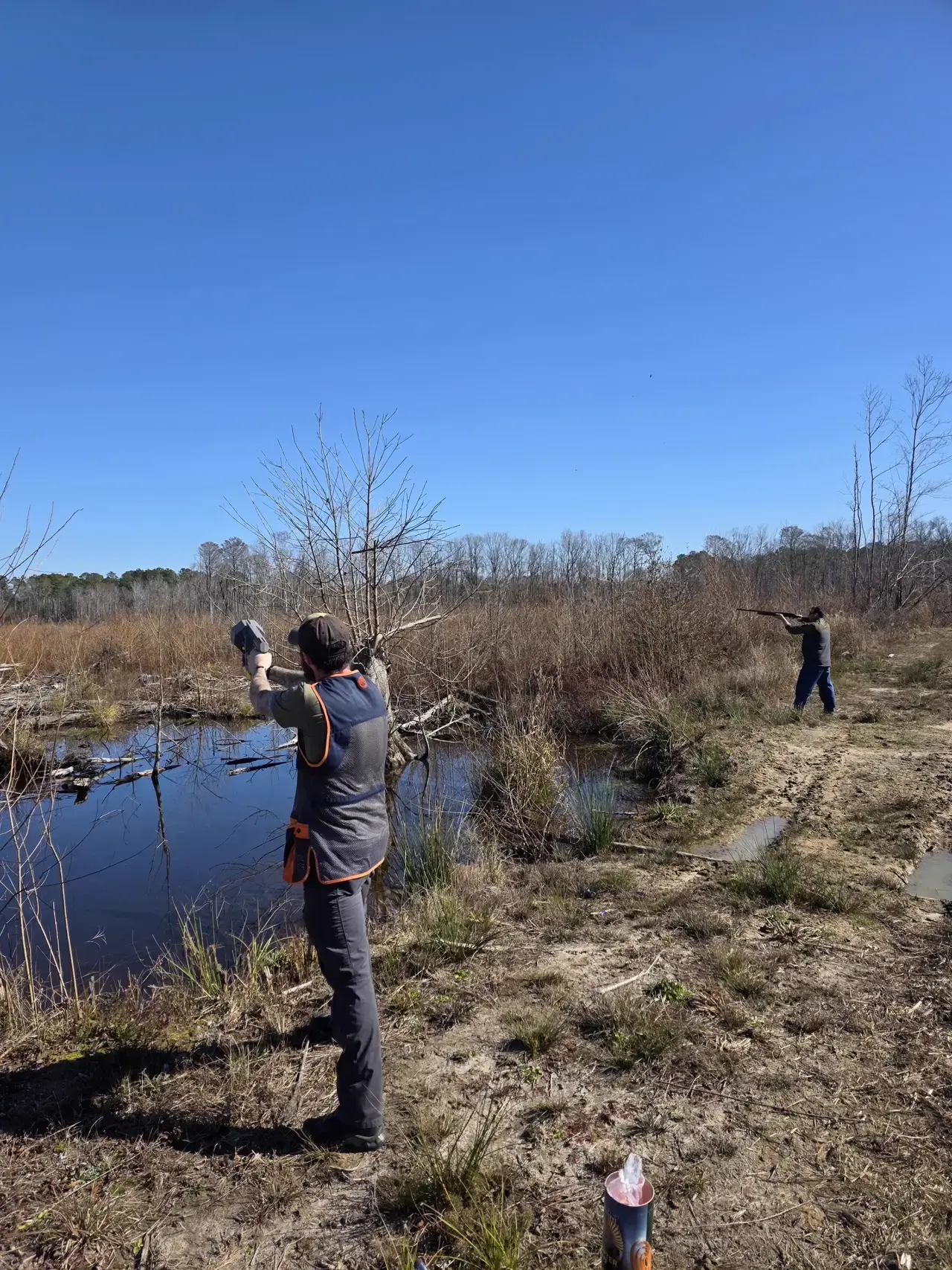 Work crew at the pond