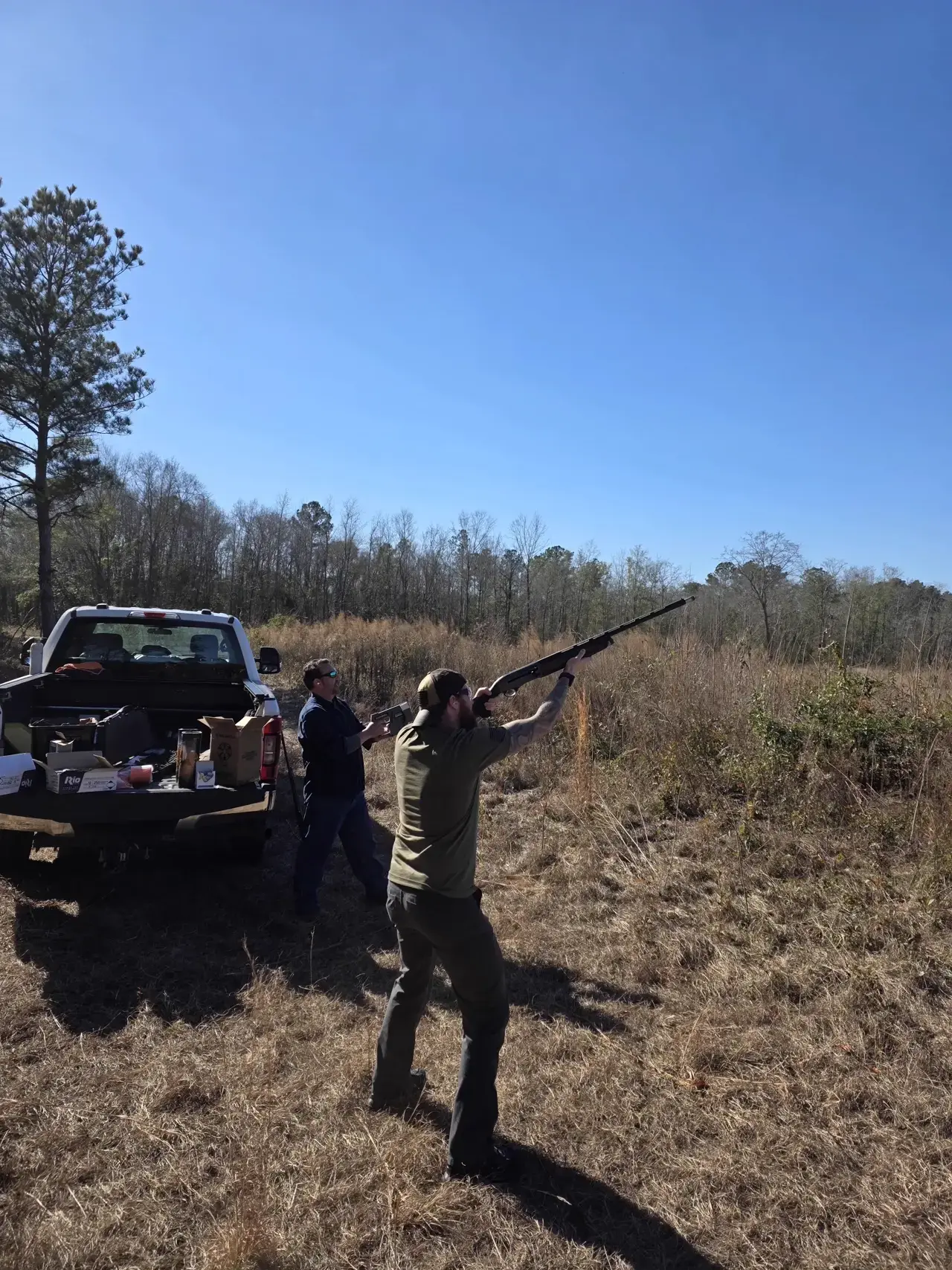 Shooter aiming in the field
