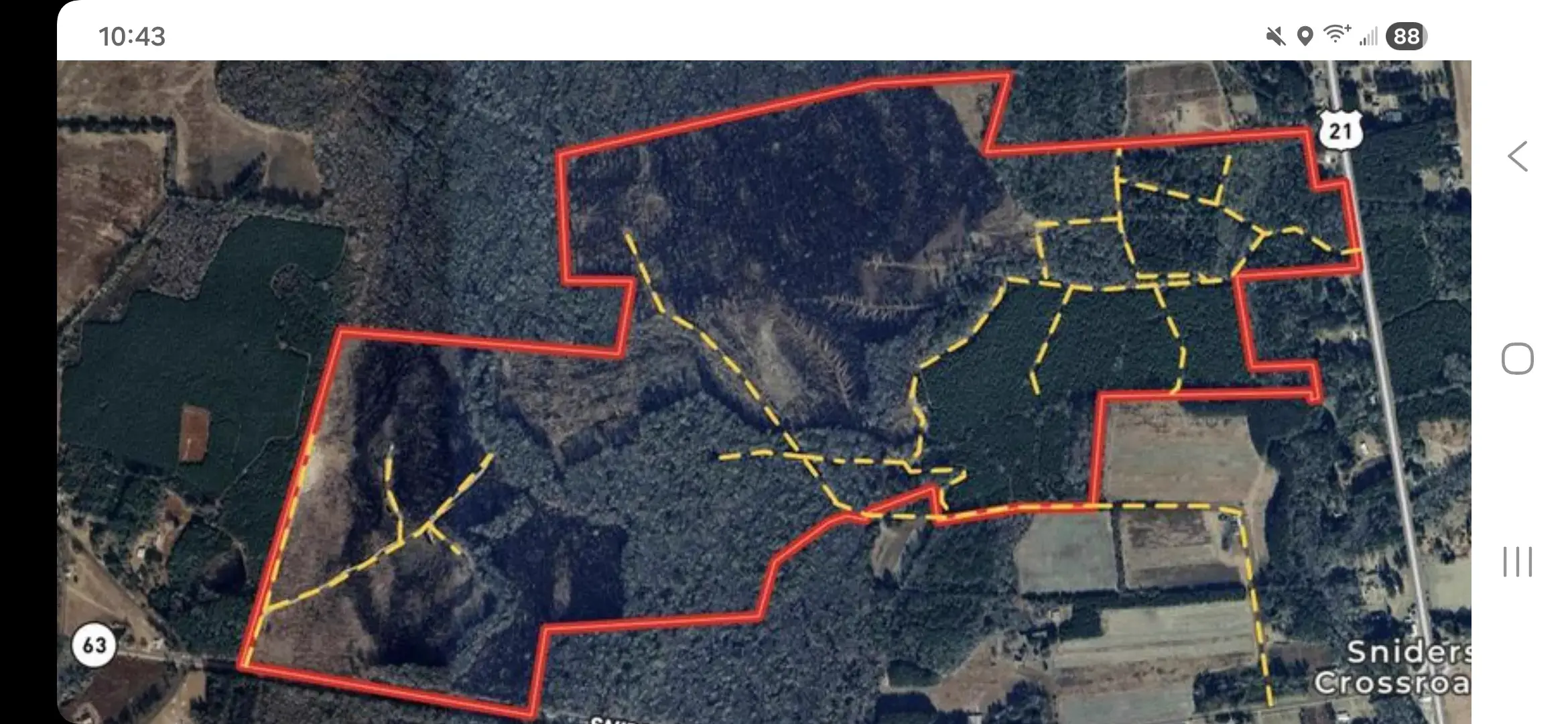 Aerial property map of the land
